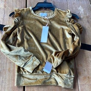 Gold velvet pull over blouse